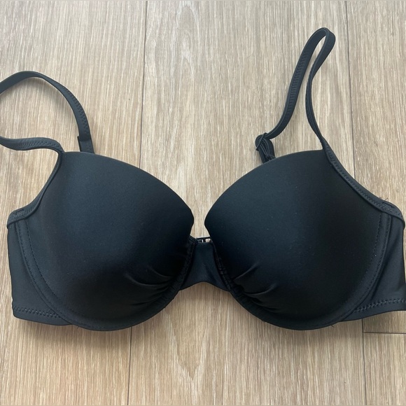 underwire AERIE  swimsuit bikini top size 32D BLACK - Picture 1 of 4